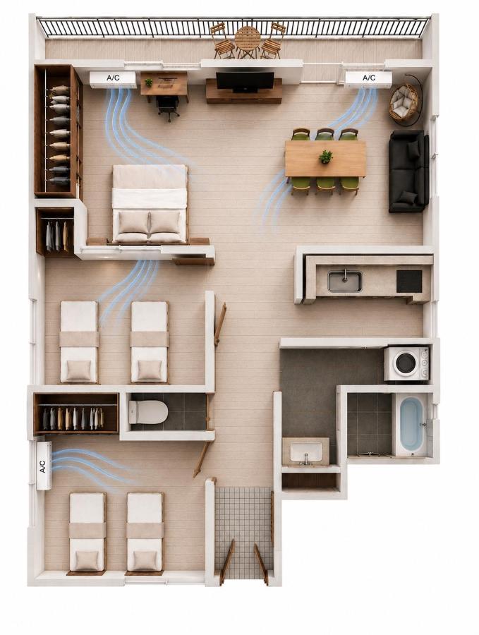 Apartamento de 2 dormitorios