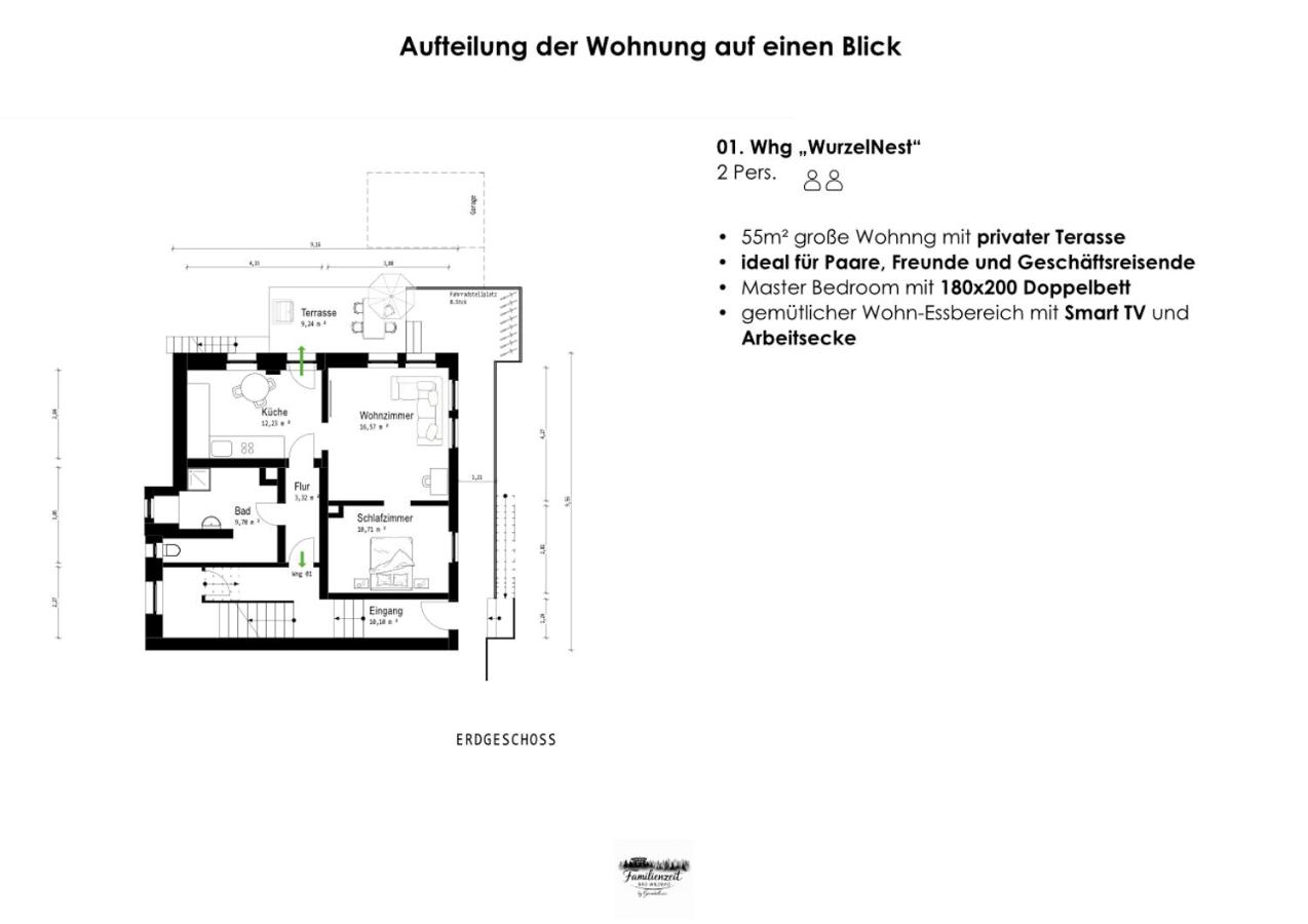 3 Apartments für 2-12 Gäste in Bad Wildbad, 10 min zur Sommerbergbahn - B&B Bad Wildbad