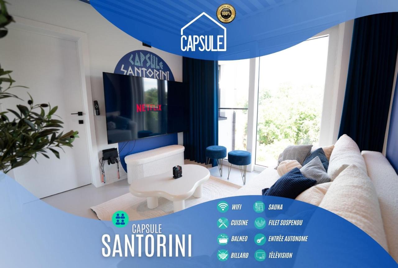 Capsule Santorini - balneo - Sauna - Switch 2 - Chambres d'hôtes Limelette