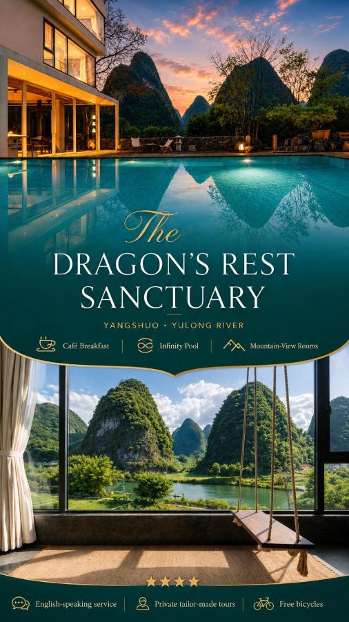The Dragons Rest Sanctuary-Yulong River Branch - Infinity Pool & Cafe - English Speaking Service - Free MTB Rental & Tailor-Made Tour Service - Chambres d'hôtes Yangshuo