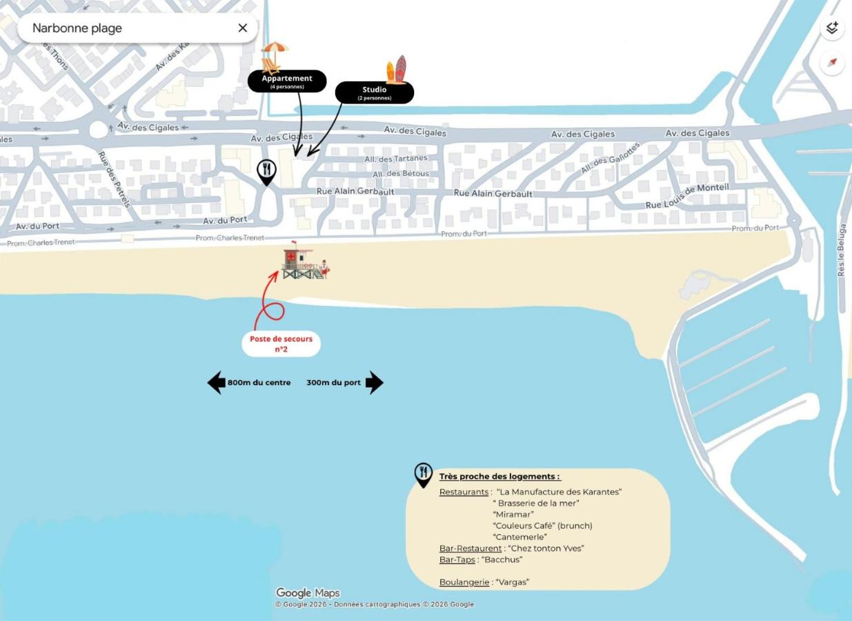Studio à Narbonne-Plage à 80 mètres de la plage, rénové, climatisé, tout confort - Chambres d'hôtes Narbonne-Plage