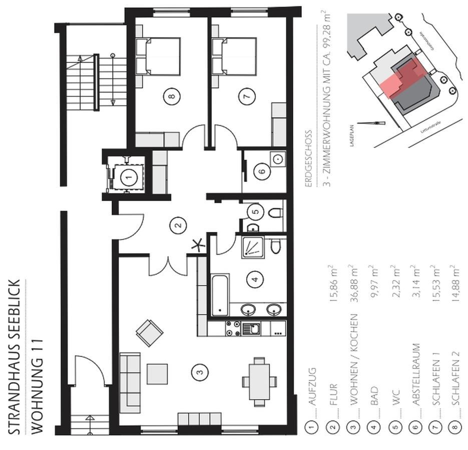 Apartment 11 with little Garden and partial Seaview