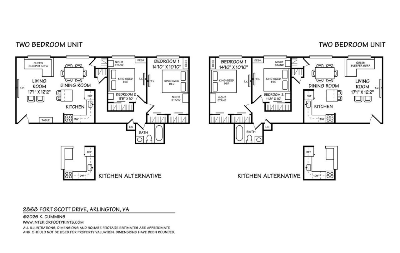 Crystal City Boutique Flats 2BR - Free Parking 2878 - Bed and Breakfast Arlington