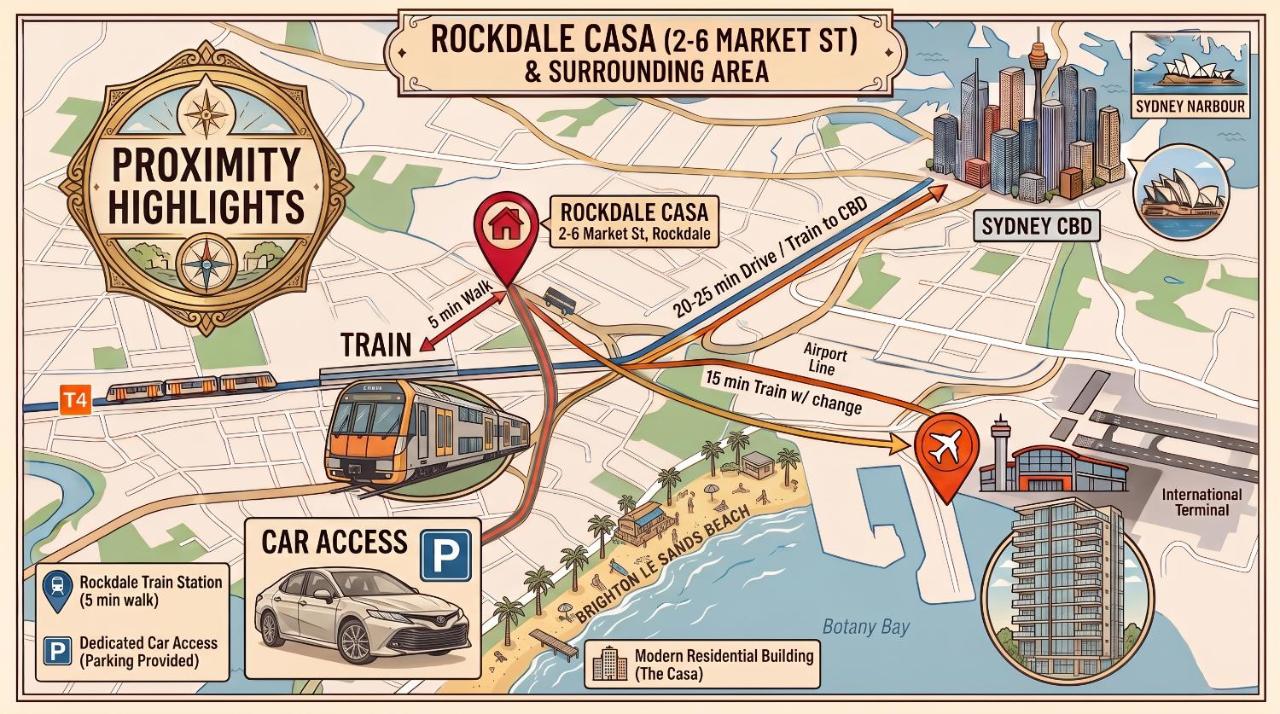 Rockdale Casa Penthouse Style 2BR 2BA Huge Private Terrace Near Train Airport Beach Parking - Chambres d'hôtes Sydney