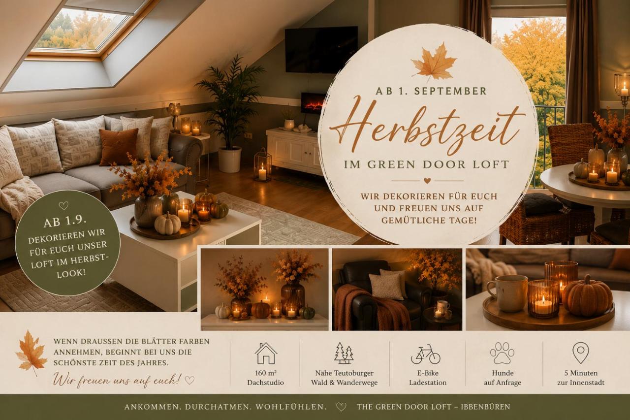 Green Door Loft Stilvolles 160 m2 Apartment Balkon Gartenblick Workstation Hundefreundlich - B&B Ibbenbueren