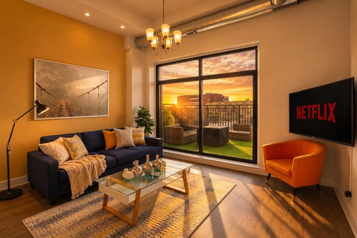 Luxury 3BR Spacious Suite Sleeps 8 Guests with Patio, Skyline View, Optional Parking and Gym Access Near McCormick Place and Lakefront - Chambres d'hôtes Chicago