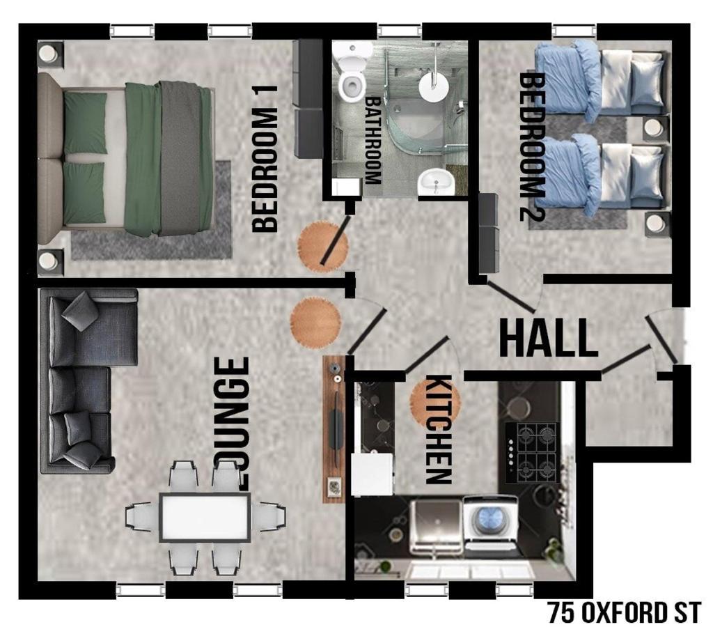 Oxford Apartment by Klass Living - Chambres d'hôtes Coatbridge