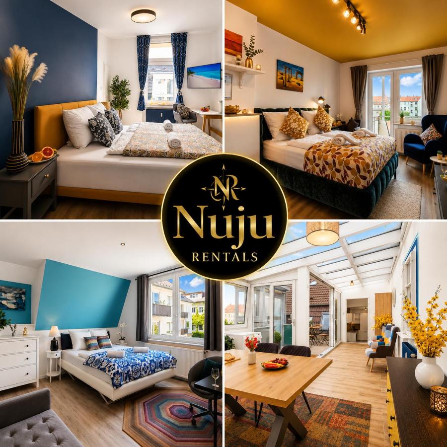NUJU Rentals - 4-Zimmer, 10 Gäste, Wintergarten & Terrasse & Parkplatz - Bed and Breakfast Bielefeld