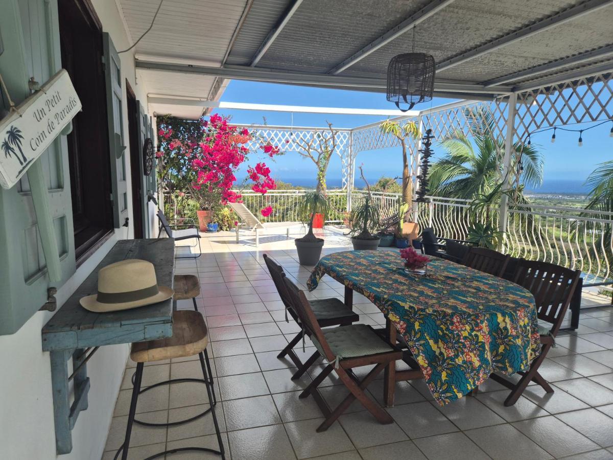 Vue mer et montagne dans jardin tropical - B&B Les Cocos