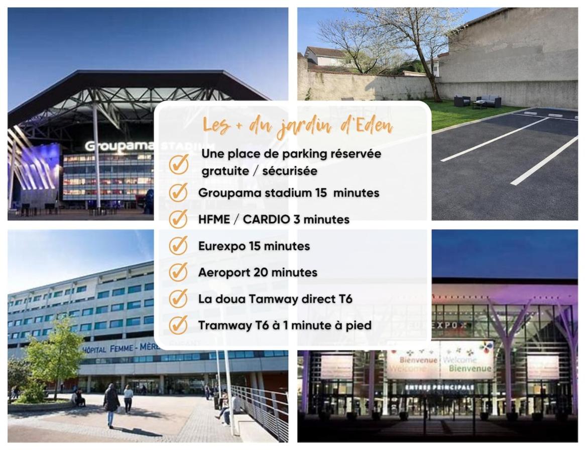 Le jardin d'Eden Zen-Tram à 1 min-Hôpitaux Est -Eurexpo-Groupama stadium-Parking gratuit-Climatisé - B&B Bron