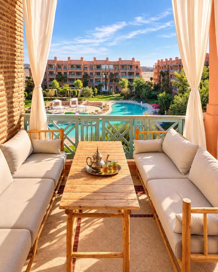 Chic Moroccan Vibes & Pool View - 2BR - B&B Marrakesh