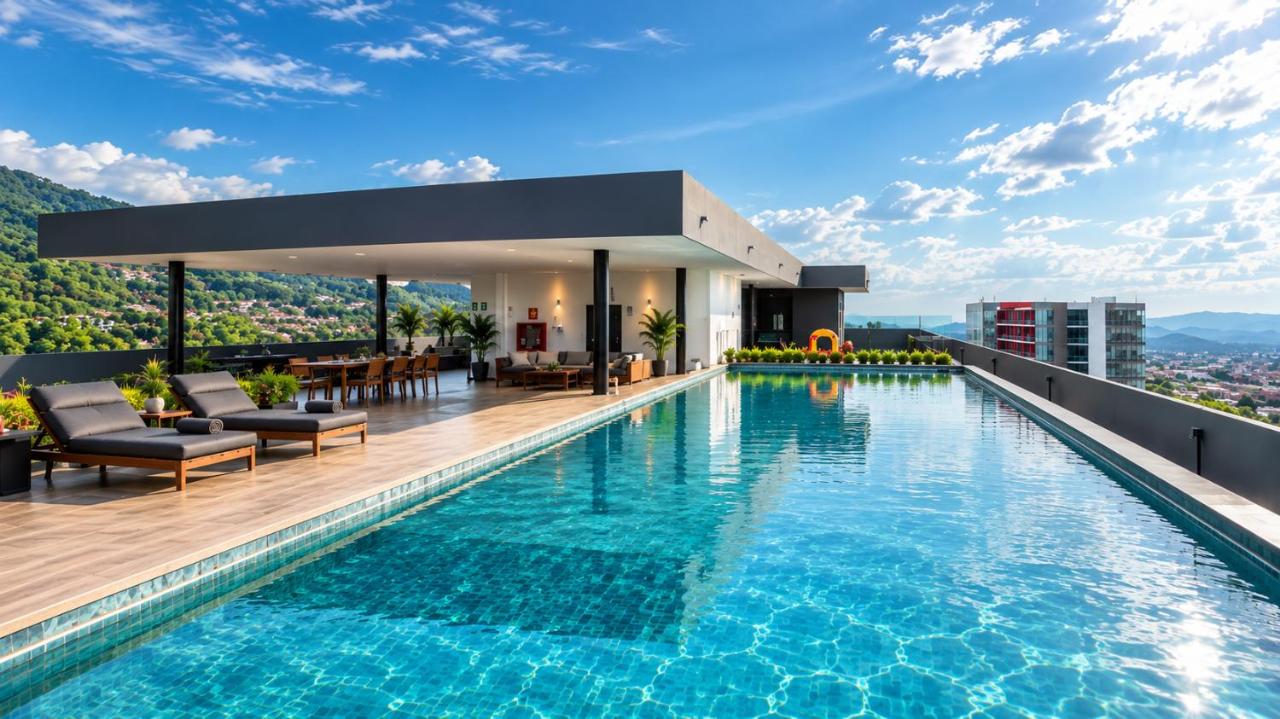 Exclusive Escalón Apartment, Infinity Pool & Gym 3HAB - B&B San Salvador