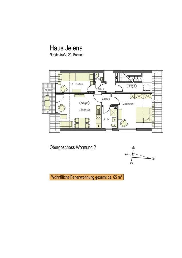 Haus Jelena Appartement 2 - Ferienwohnung Borkum