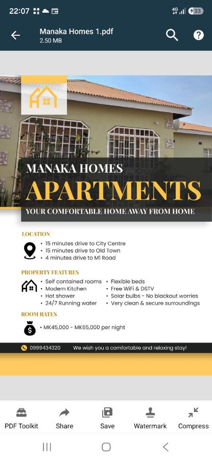 The Manaka House Apartments - B&B Lilongwe