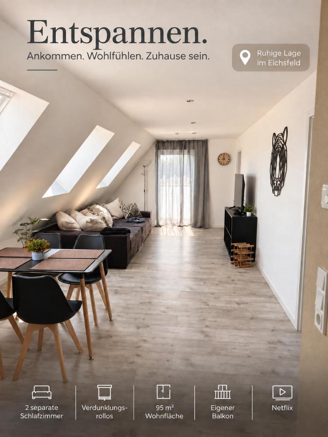 CLUBHAUS 6 - Dachwohnung mit 2 Schlafzimmern, Balkon & Netflix - Ferienwohnung Worbis