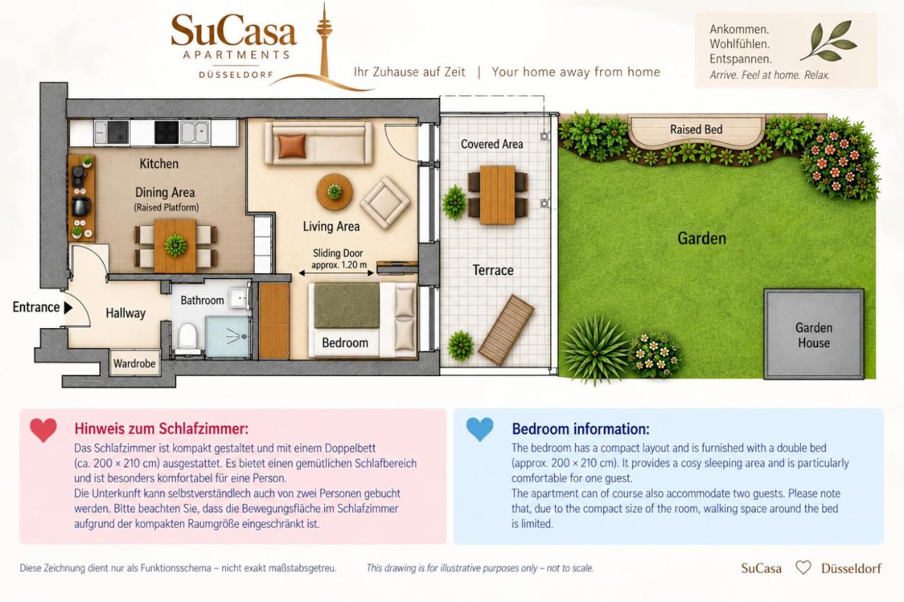 "Su Casa" Apartment Deluxe - with private underground parking space, near the botanic garden & university - B&B Düsseldorf