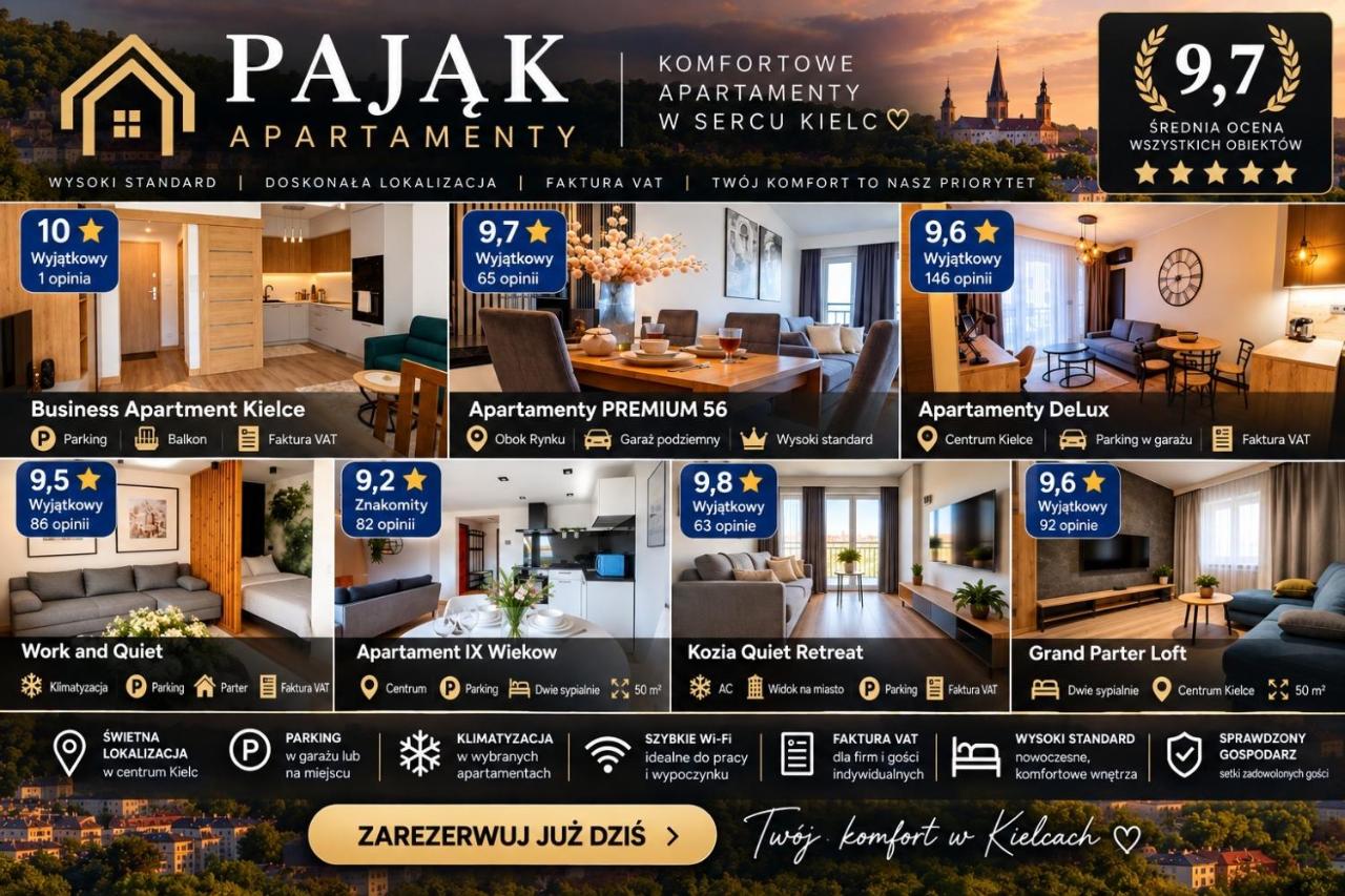 "Grand Parter Loft" apartament z dwiema sypialniami, City Centre Kielce - B&B Kielce