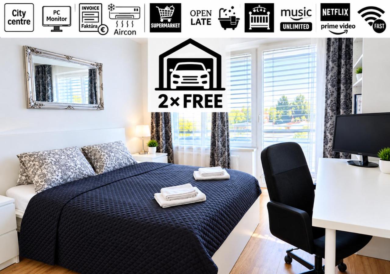E2 Luxury OldTown Apt - 2x Parking, Foodstore, PCscreen, Netflix, Unlimited Music, Crib, BabyChair, FastWifi, Aircon - Chambres d'hôtes Košice