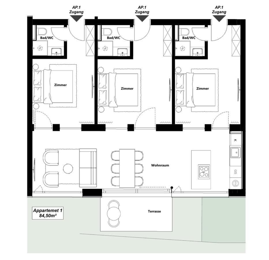 Appartamento con 3 Camere da Letto e con Balcone