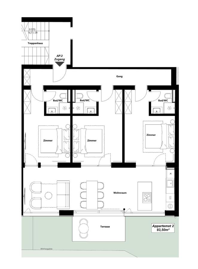 Appartamento con 3 Camere da Letto e con Balcone