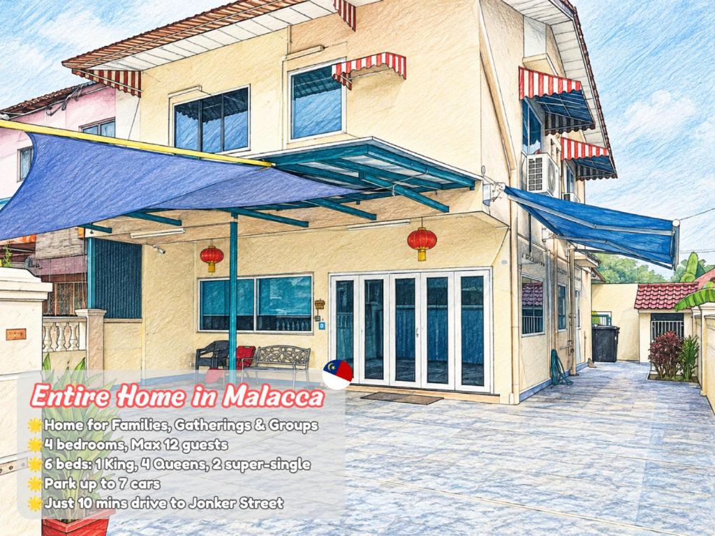 Classic Heritage Mansion in the Heart of Melaka, Max 12 Pax & 7 Cars, Walk to Local Nyonya Restaurants & Tourist Site, COMFY HILL 2 - B&B Malaca