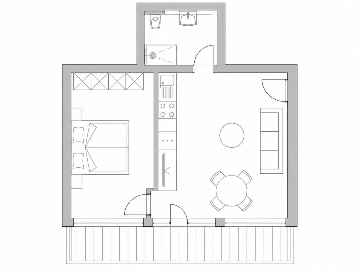 Appartement met 1 Slaapkamer en Douche