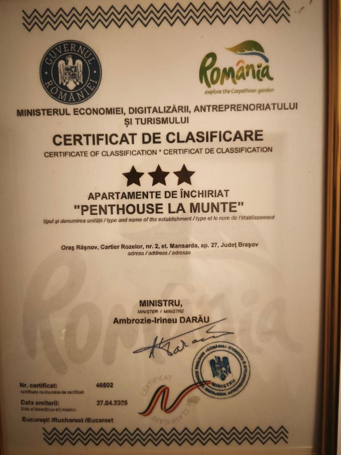 PENTHOUSE LA MUNTE 80mp, balcon 30mp - Bed and Breakfast Râşnov
