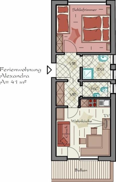 Apartment mit 1 Schlafzimmer