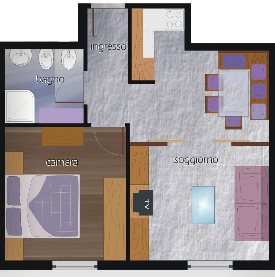 Appartement met 1 Slaapkamer (4 Volwassenen)