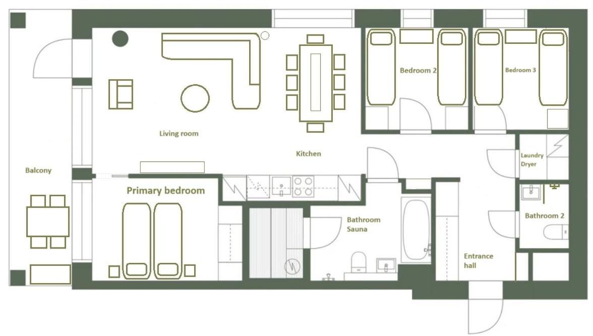 Levi Tunturinlaita A4, Ski-in Ski-out 3xbedroom 3