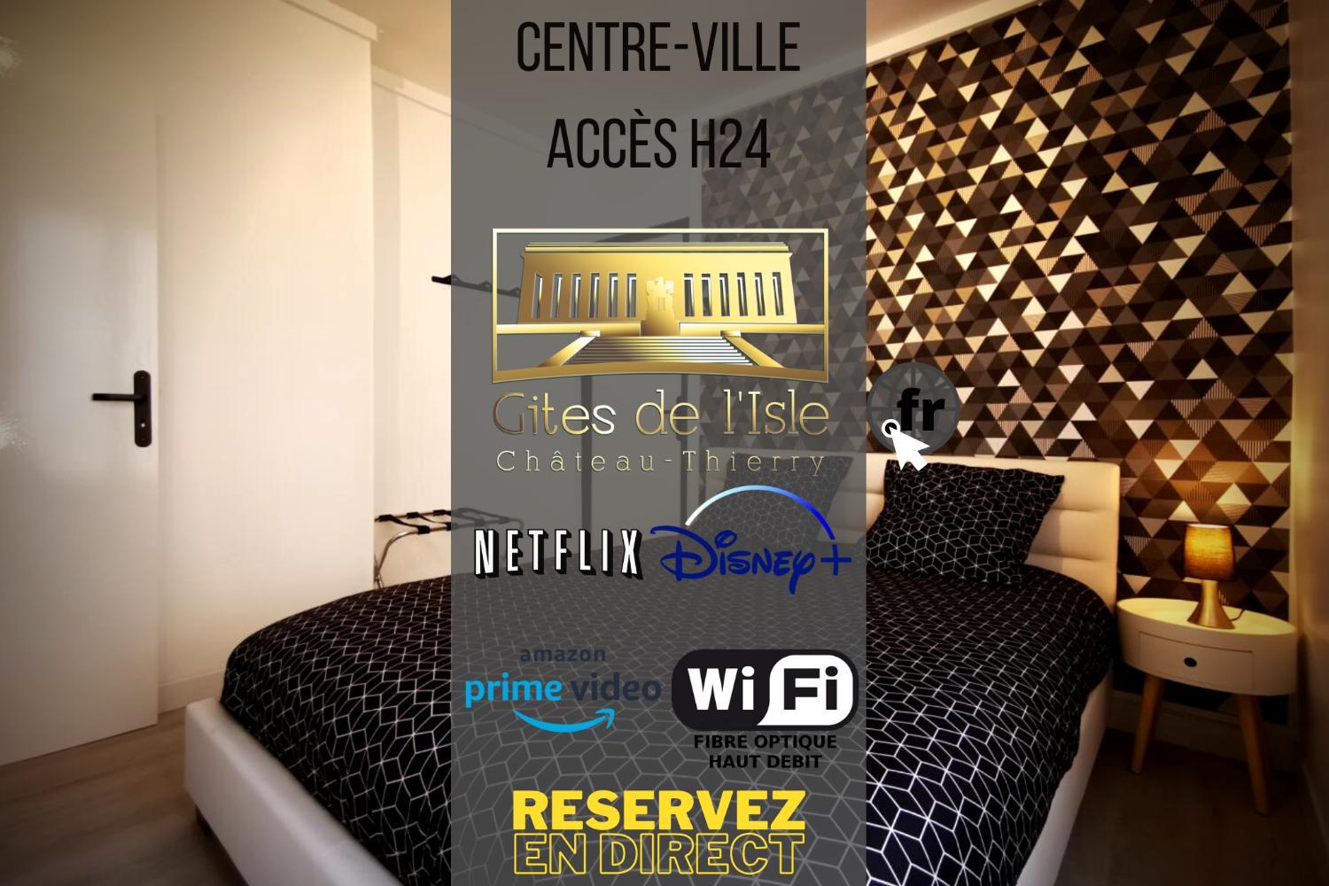 Gites de l'isle Centre-Ville - WiFi Fibre - Netflix, Disney, Amazon - Sejours Pro, Aisne