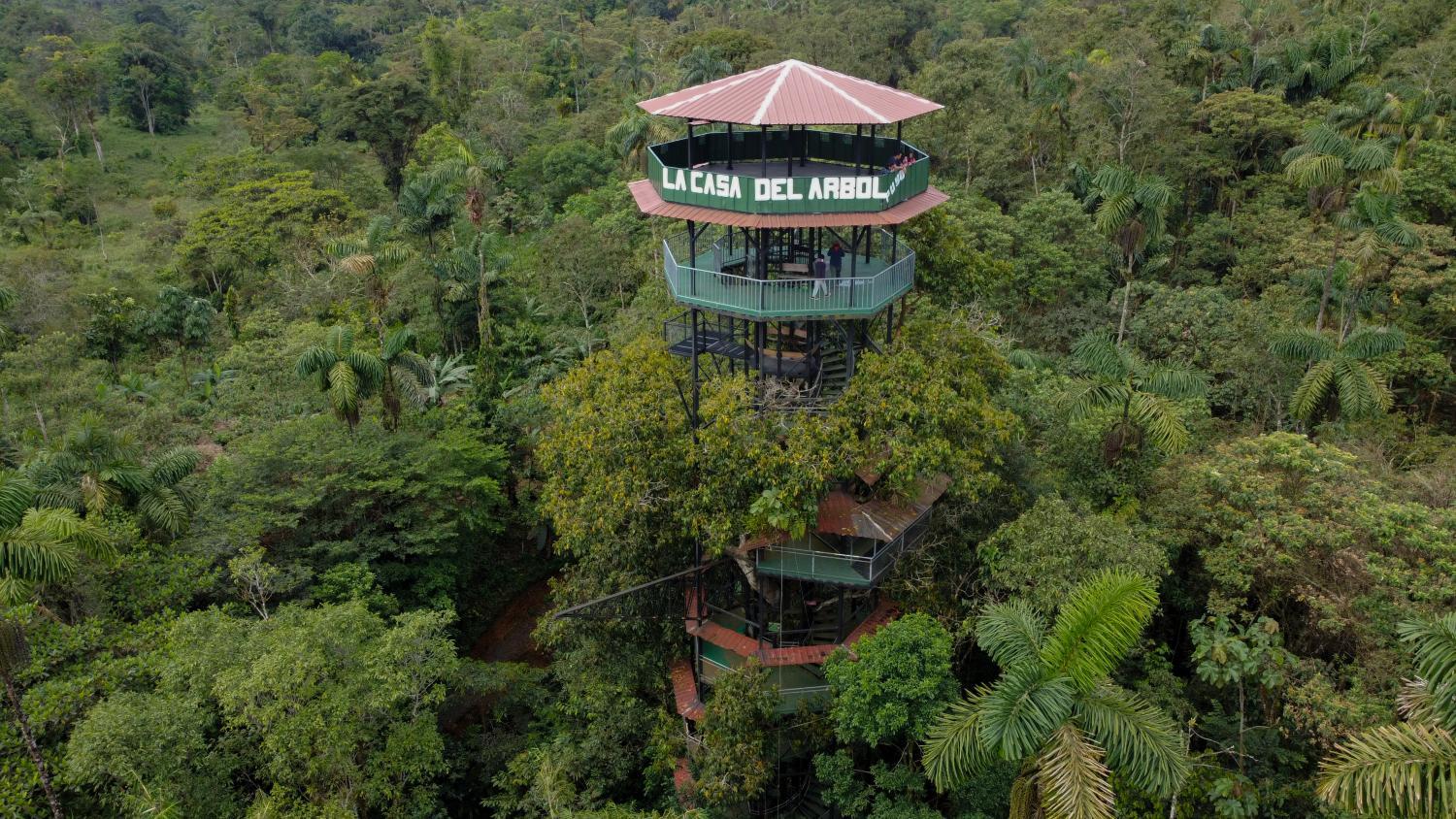 Exterior view, La Casa del Arbol, Mera