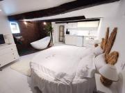 Studio équipé avec Lit rond baignoire ilot Table massage Aux Arcs