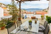Hydra town, Relaxing patio Panoramic sea view