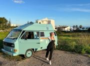 Rent a BlueClassics s campervan vw T3 azulina in Algarve au Portugal,