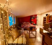 Résidence CAENEE, le dépaysement Naturiste en été avec latypique studio climatisé "vintage" en sous pente, sa "paillote" avec jacuzzi, entouré de verdure, planchagrill, transats, vélos gratuits, wifi 5G, Travel Proud LGBTQI, chiens admis