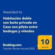 Posada Las Praderas con Piscina - Habitación con baño privado - Zona entre bodegas y viñedos