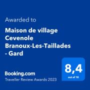 Maison de village Cevenole climatisée à Branoux-Les-Taillades - Gard - #TravellerAwards 2024 Maison de village Cevenole climatisée à Branoux-Les-Taillades - Gard - #TravellerAwards 2024