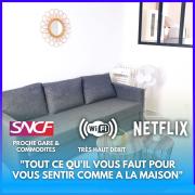 Netflix I Molotov I Lit 160x200 I Proche Gare et Centre ville I 39m2 I WIFI Netflix I Molotov I Lit 160x200 I Proche Gare et Centre ville I 39m2 I WIFI