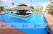 812 BENALBEACH. 1ºLinea de Playa. Vistas a la piscina y la montaña.