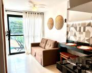 Flat mobiliado à 15 m da praia