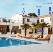 Villa Ludilo mit 4 Apartments in Poljica - Marina bei Trogir Split