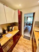 Pretty family nest in front of snow