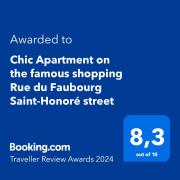 Chic Apartment on the famous shopping Rue du Faubourg Saint-Honoré street