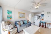 Cheerful beachfront condo with balcony, tennis court, & WD - snowbird-friendly
