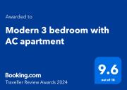 Modern 3 bedroom with AC apartment