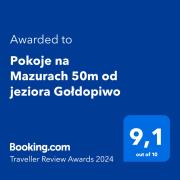 Pokoje na Mazurach 50m od jeziora Gołdopiwo