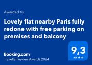 Lovely flat nearby Paris fully redone with free parking on premises and balcony