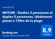 MUTUM - Studios 2 personnes ou duplex 5 personnes , idéalement placés à 100m de la plage