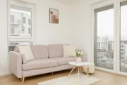 Bright Pastel Apartment with Desk for Remote Work, Balcony and Parking by Renters